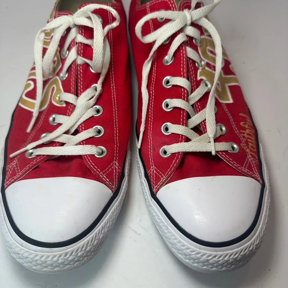Converse Chuck Taylor All Star Low Top San Francisco 49ers Custom Red Mens Shoes - Picture 3 of 16